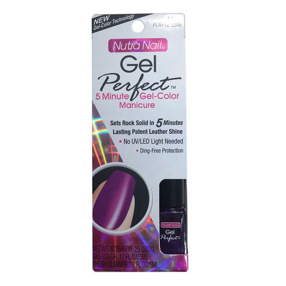 Nutra Nail Gel Perfect 5 Minute Gel Color Manicure, Purple Lux - Kit