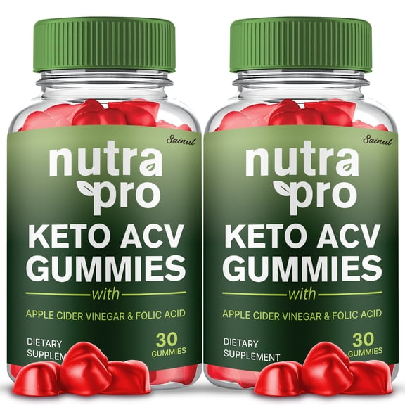 Nutra Pro Keto ACV Gummies, Maximum Strength Formula, Nutra Pro Keto + ACV Supplement Gelatin Free, 2 Month Supply  (2 pack)