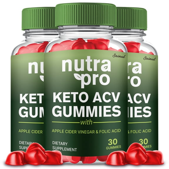 Nutra Pro Keto ACV Gummies, Maximum Strength Formula, Nutra Pro Keto + ACV Supplement Gelatin Free, 3 Month Supply  (3 pack)