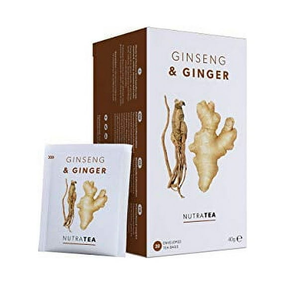 Nutra Tea - Ginger & Ginseng Tea - 20 Tea Bags - Herbal Tea