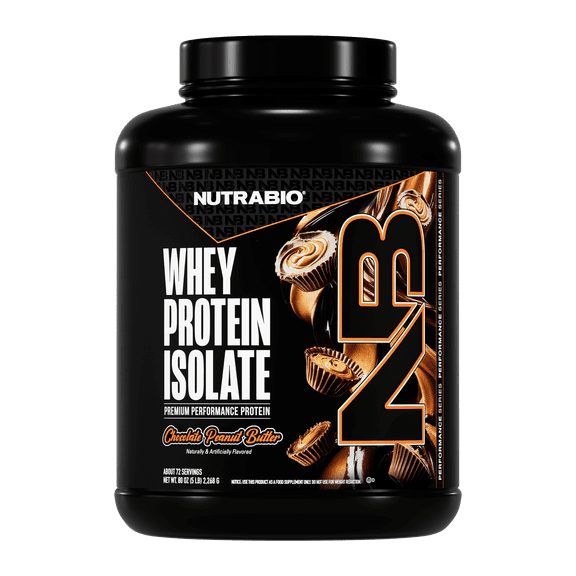 NutraBio Whey Protein Powder Isolate Supplement  25g of Protein Per Scoop with Complete Amino Acid Profile - Soy and Gluten Free - Zero Fillers and Non-GMO - Chocolate Peanut Butter - 5 Lbs.