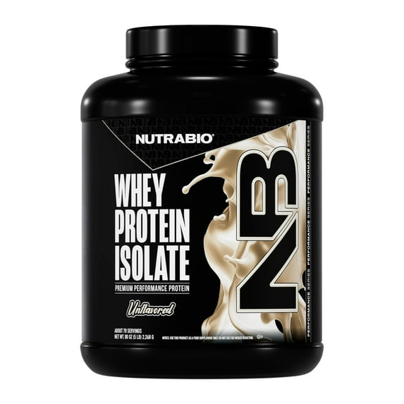 NutraBio Whey Protein Powder Isolate Supplement – 25g of Protein Per Scoop with Complete Amino Acid Profile - Soy and Gluten Free Protein Powder - Zero Fillers and Non-GMO - Raw Unflavored - 5 Lbs.