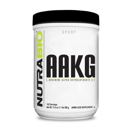NutraBio Arginine AKG Workout Supplement Powder, 500g – Helps Support Lean Mass Gains, Boost Nitric Oxide, and Enhance Muscle Growth