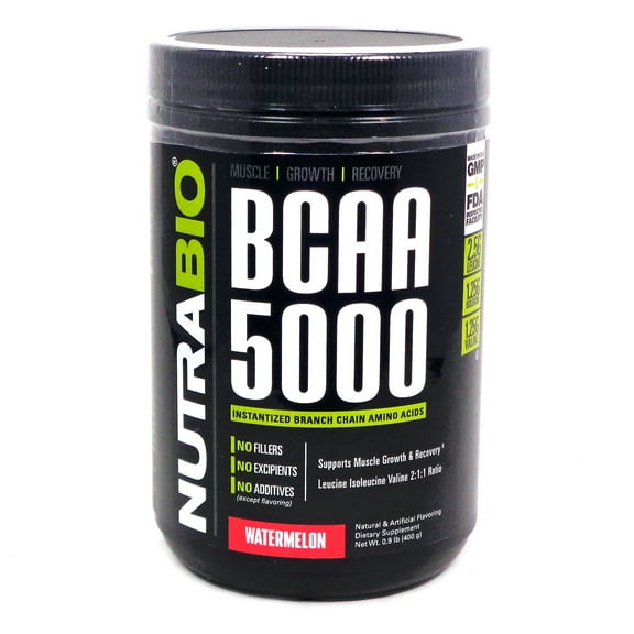 NutraBio - BCAA 5000 Watermelon - 0.9 lbs.