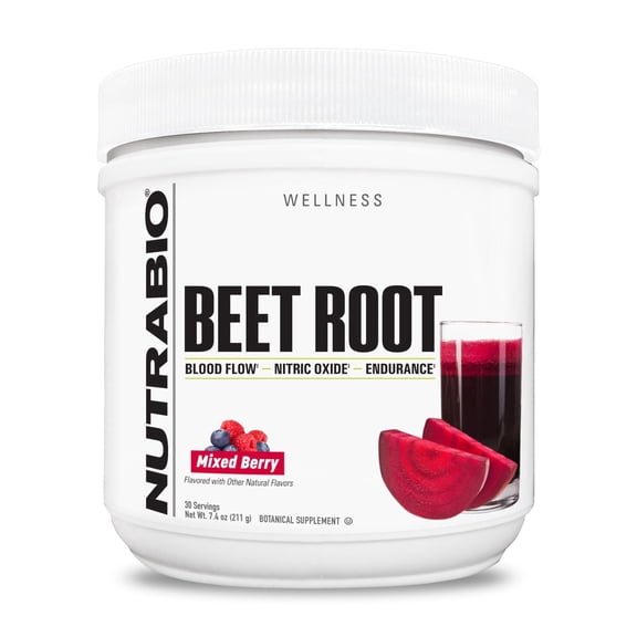NutraBio Organic Beet Root Powder Superfood with Nitrates and Antioxidants - Supports Performance, Circulation, Blood Flow, and Overall Health - Non-GMO, Vegetarian, 30 Servings