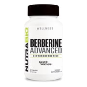 NutraBio Berberine Advanced Supplement Dihydroberberine Advanced Absorption Carbohydrate Tolerance Support, 200 mg, 60 Capsules