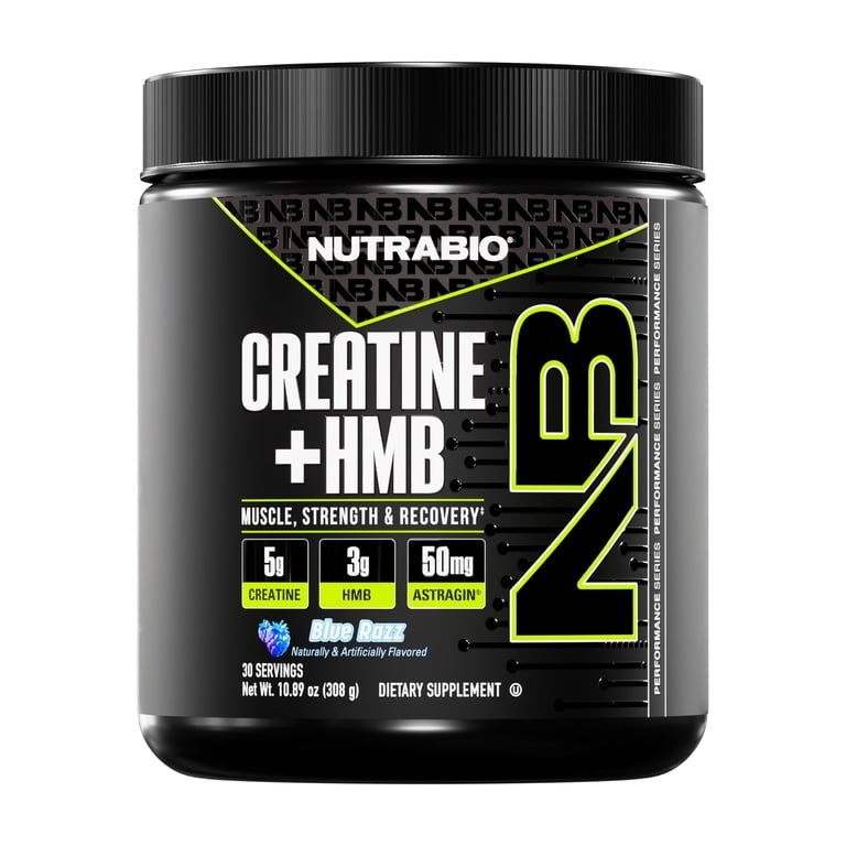 NutraBio Creatine + HMB- Creatine Monohydrate with HMB Powder for