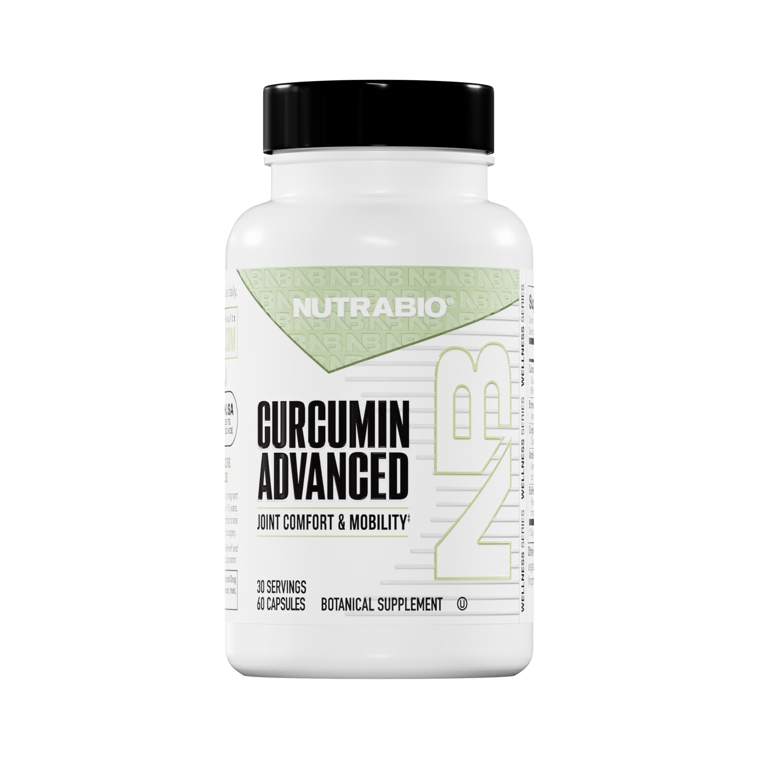 NutraBio Curcumin Advanced Digestion & Joint Support Complex with Bromelain and Ginger Root Extract, 60 Vegetable Capsules