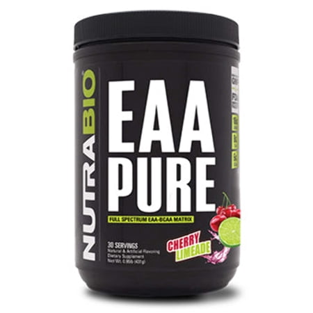 NutraBio – EAA Pure – 9 Amino Acids – Muscle Repair and Recovery, 30 Servings, Strawberry Lemon Bomb – Pre or Post Workout – All Day Recovery