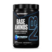 NutraBio Base Aminos EAA + BCAA Powder - 10g Essential Amino Acids Supplement, 6g 211 BCAAs, 2.8g Hydration Matrix with Electrolytes & Absorption Enhancer AstraGin - 30 Servings - Blue Raspberry