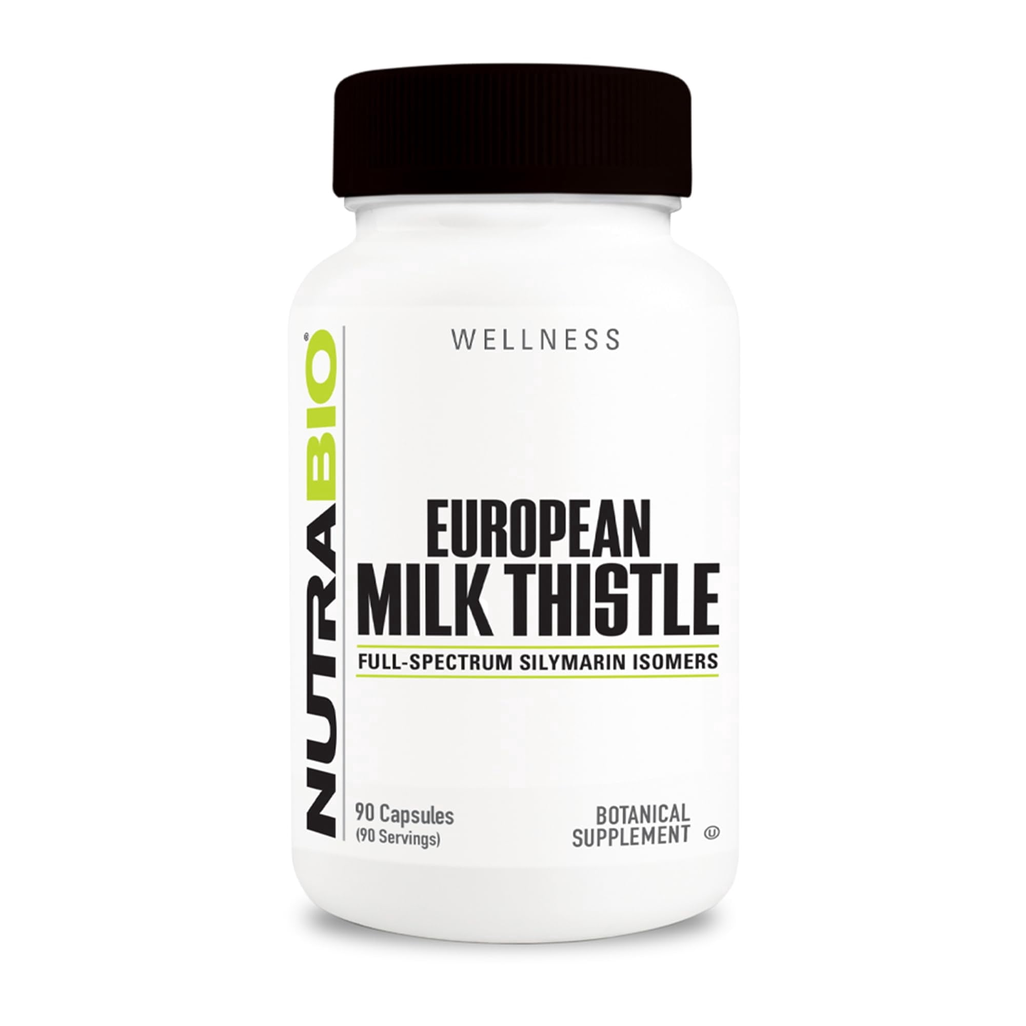 NutraBio European Milk Thistle Supplement, 241mg - Supports Antioxidant Benefits and Wellness, 90 Capsules, 80% Silymarin Extract, Herbal Supplement