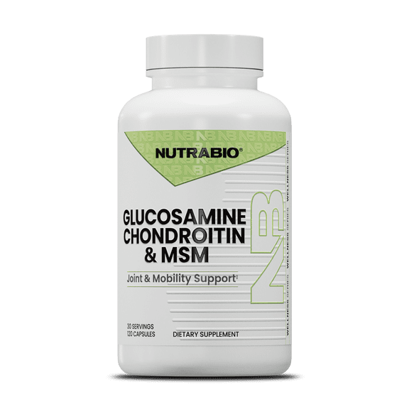 NutraBio Glucosamine Chondroitin & OptiMSM Supplement, Joint Support Formula - 120 Capsules (120 Count)