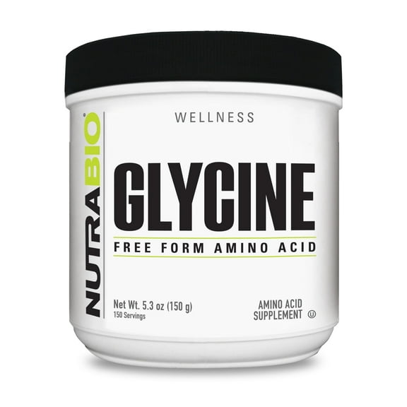 NutraBio Glycine Powder - Glycine Supplement- Free Form Amino Acid Supplement - 1000mg Serving - 150g, 150 Servings