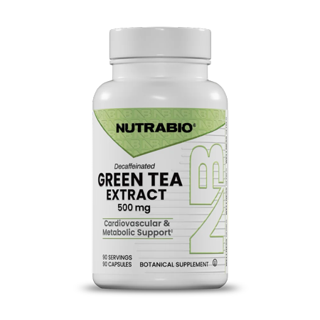 NutraBio Green Tea Extract Capsules, 500mg, Adds Antioxidant Benefits and Helps Overall Health and Well-Being, 90 Count