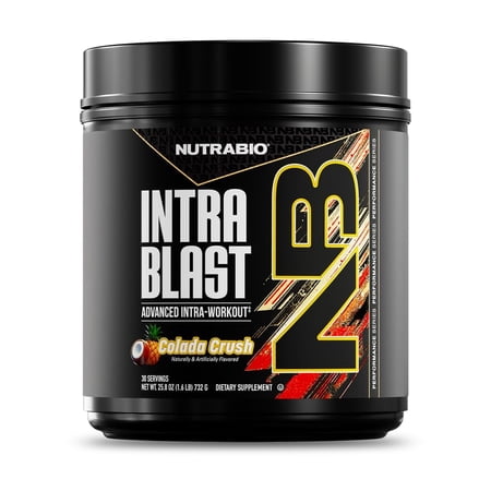 NutraBio Intra Blast BCAA EAA Electrolyte and Hydration Powder - Amino Acid Supplement, EAA/BCAA Powder - Non-GMO and Gluten Free - Colada Crush- 30 Servings