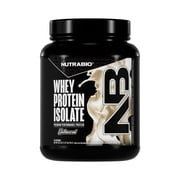 NutraBio 100% Whey Protein Isolate Protein Powder, 25g Protein with Complete Amino Acid Profile, Non-GMO, Soy &amp; Gluten Free, Low Carb, Low Calorie Whey Protein Powder, Raw Unflavored, 20 Servings
