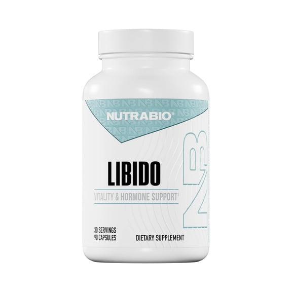 NutraBio Libido Supplement - Testosterone Booster for Men - Male Libido Booster Supplement- Men's Health- 30 Servings- 90 Capsules