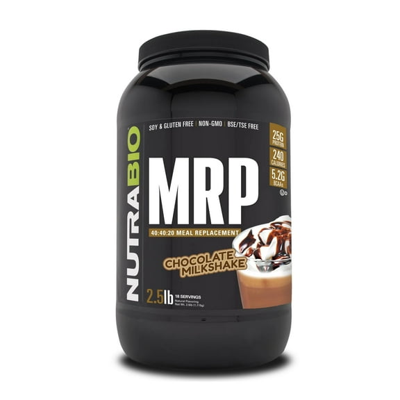 NutraBio MRP – Complete Meal Replacement Protein Powder, 2.5lbs - Chocolate