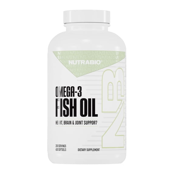 NutraBio Omega 3 Fish Oil Supplements, 2,000mg, 400 Softgels - EPA DHA Omega 3 Fatty Acid Supplement to Help Support a Healthy Heart