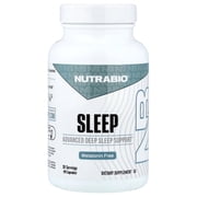 NutraBio Sleep - Advanced Deep Sleep Supplement - Restorative Natural Sleep Aid, Reduces Restlessness - Melatonin Free Sleep Aid - 30 Servings- 90 Capsules