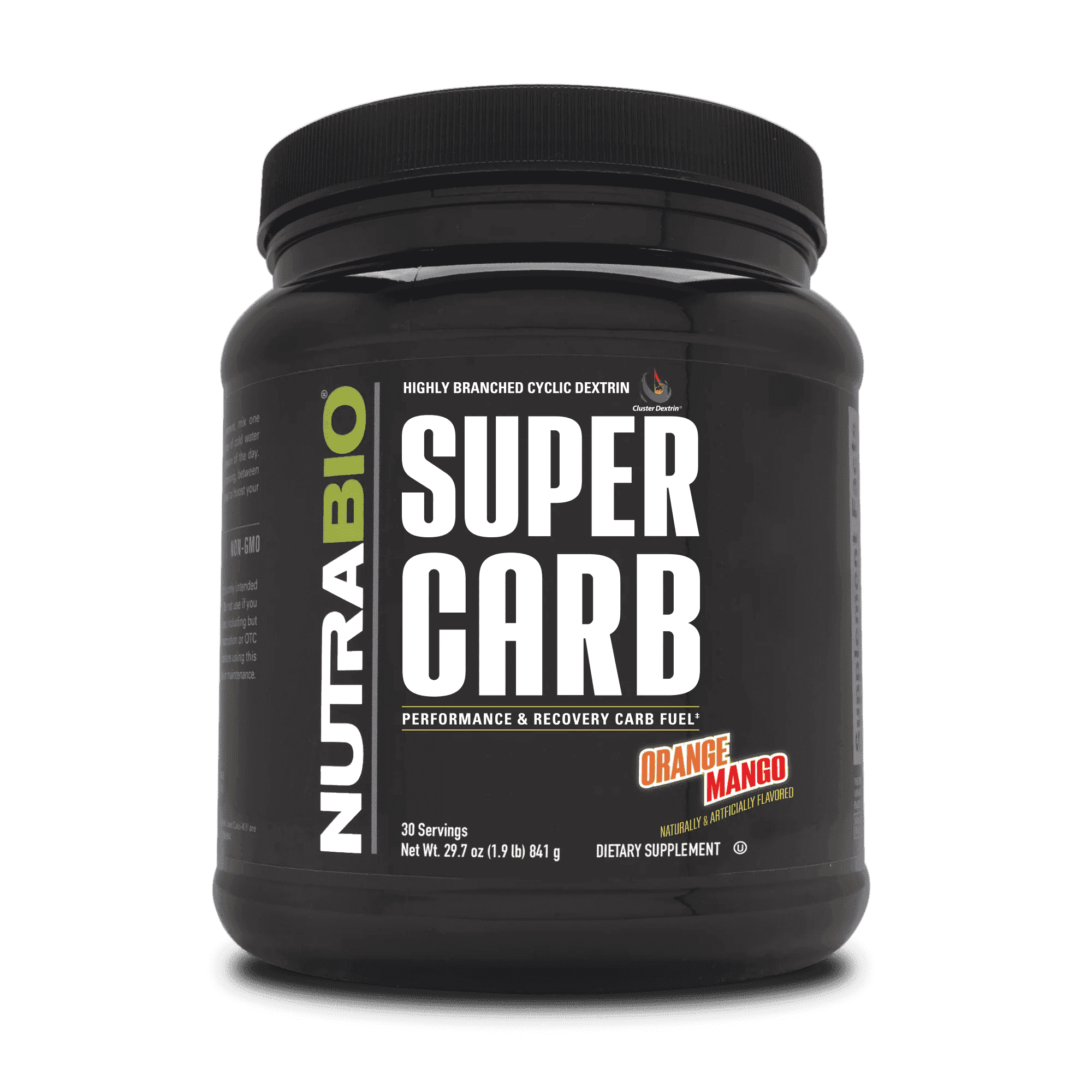 NutraBio Super Carb - Complex Carbohydrate Supplement Powder - Cluster Dextrin and Electrolytes for Performance Enhancement & Muscle Recovery - Orange Mango, 30 Servings