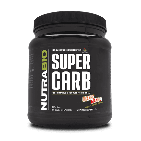 NutraBio Super Carb - Complex Carbohydrate Supplement Powder - Cluster Dextrin and Electrolytes for Performance Enhancement & Muscle Recovery - Orange Mango, 30 Servings