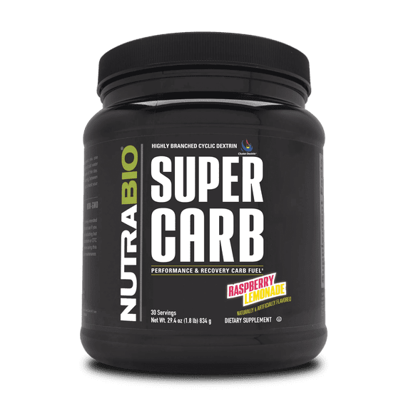 NutraBio Super Carb - Complex Carbohydrate Supplement Powder - Cluster Dextrin and Electrolytes for Performance Enhancement & Muscle Recovery - Raspberry Lemonade, 30 Servings
