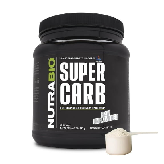 NutraBio Super Carb - Complex Carbohydrate Supplement Powder - Cluster Dextrin and Electrolytes for Performance Enhancement & Muscle Recovery - Unflavored, 30 Servings