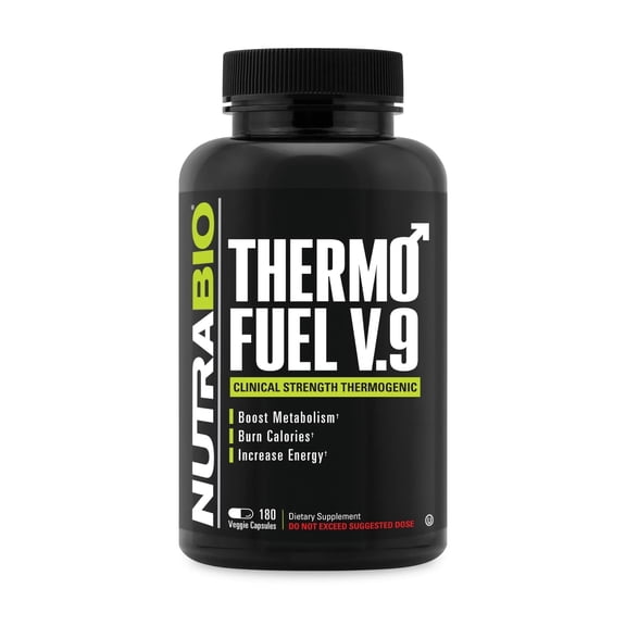 NutraBio ThermoFuel for Men and Women- Metabolism Booster and Appetite Suppressant-Thermogenic Fat Burner-180 Capsules