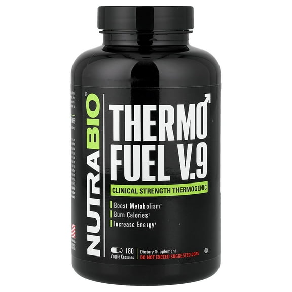 NutraBio Thermo Fuel V.9, 180 Veggie Capsules