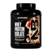 NutraBio Whey Protein Powder Isolate Supplement 25g of Protein Per Scoop with Complete Amino Acid Profile - Soy and Gluten Free Protein Powder - Zero Fillers and Non-GMO - Vanilla Caramel - 5 Lbs.
