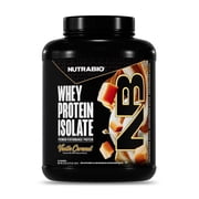 NutraBio Whey Protein Powder Isolate Supplement   25g of Protein Per Scoop with Complete Amino Acid Profile - Soy and Gluten Free Protein Powder - Vanilla Caramel - 50 Servings