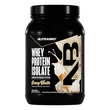 NutraBio Whey Protein Isolate Powder Supplement – 25g of Protein Per Scoop with Complete Amino Acid Profile - Soy and Gluten Free Protein Powder - Zero Fillers and Non-GMO - Alpine Vanilla - 2 Lbs