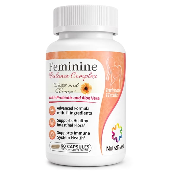 NutraBlast Feminine Balance Complex Vaginal Detox & Cleanse Probiotics 60 Capsules