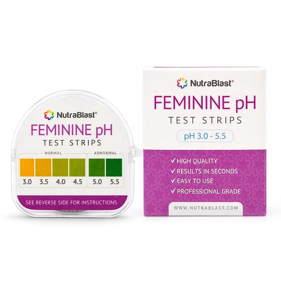 NutraBlast Feminine pH Test Strips 3.0-5.5 pH Range 100 Count