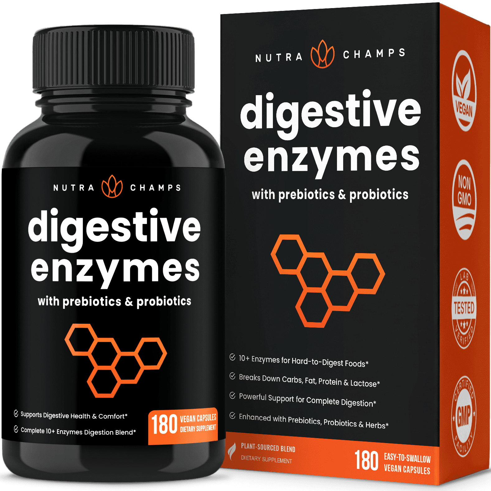 NutraChamps Digestive Enzymes with Probiotics and Prebiotics 180