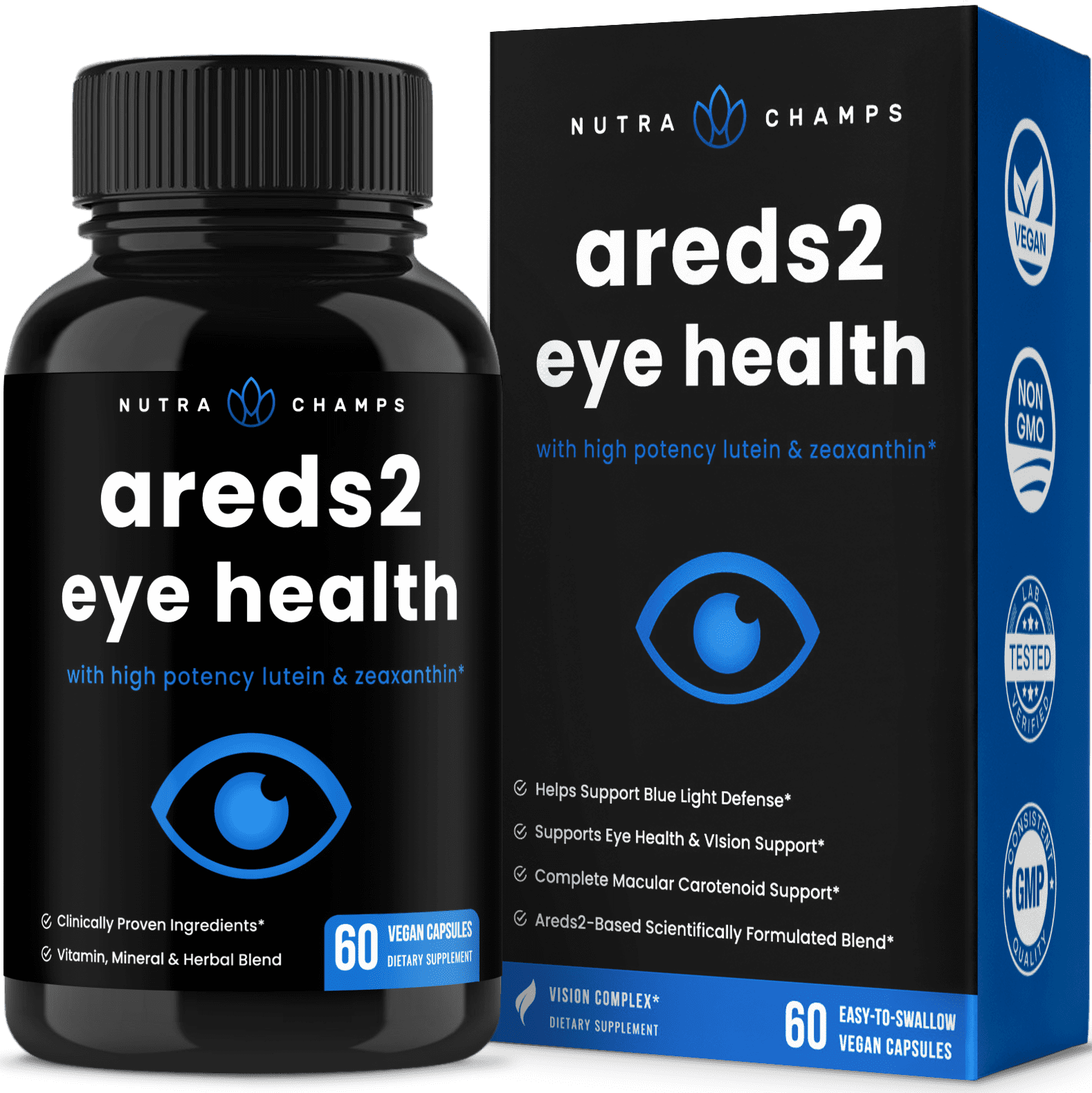 NutraChamps Eye Vitamins with Lutein and Zeaxanthin AREDS 2 Formula