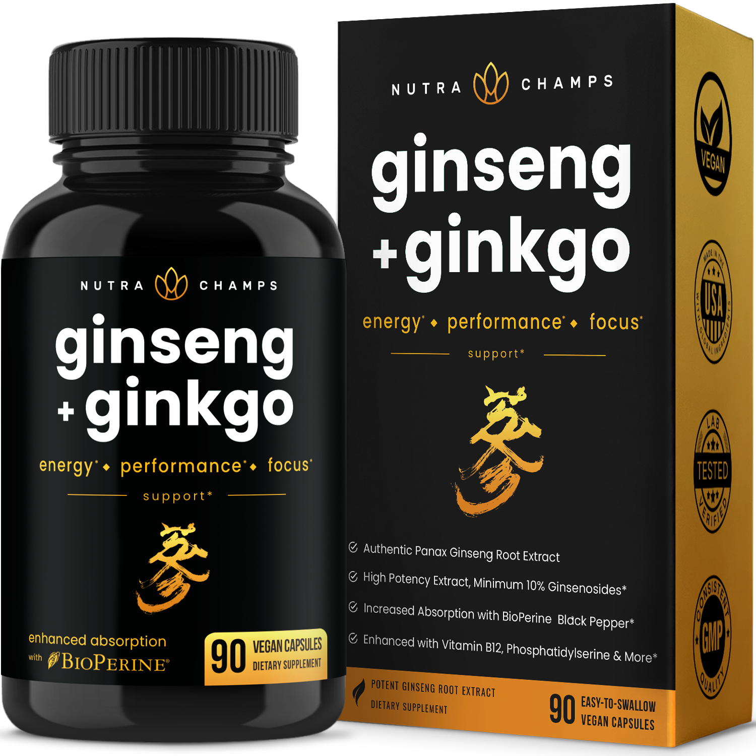 NutraChamps Korean Red Panax Ginseng [Gold Series] Double Strength Root