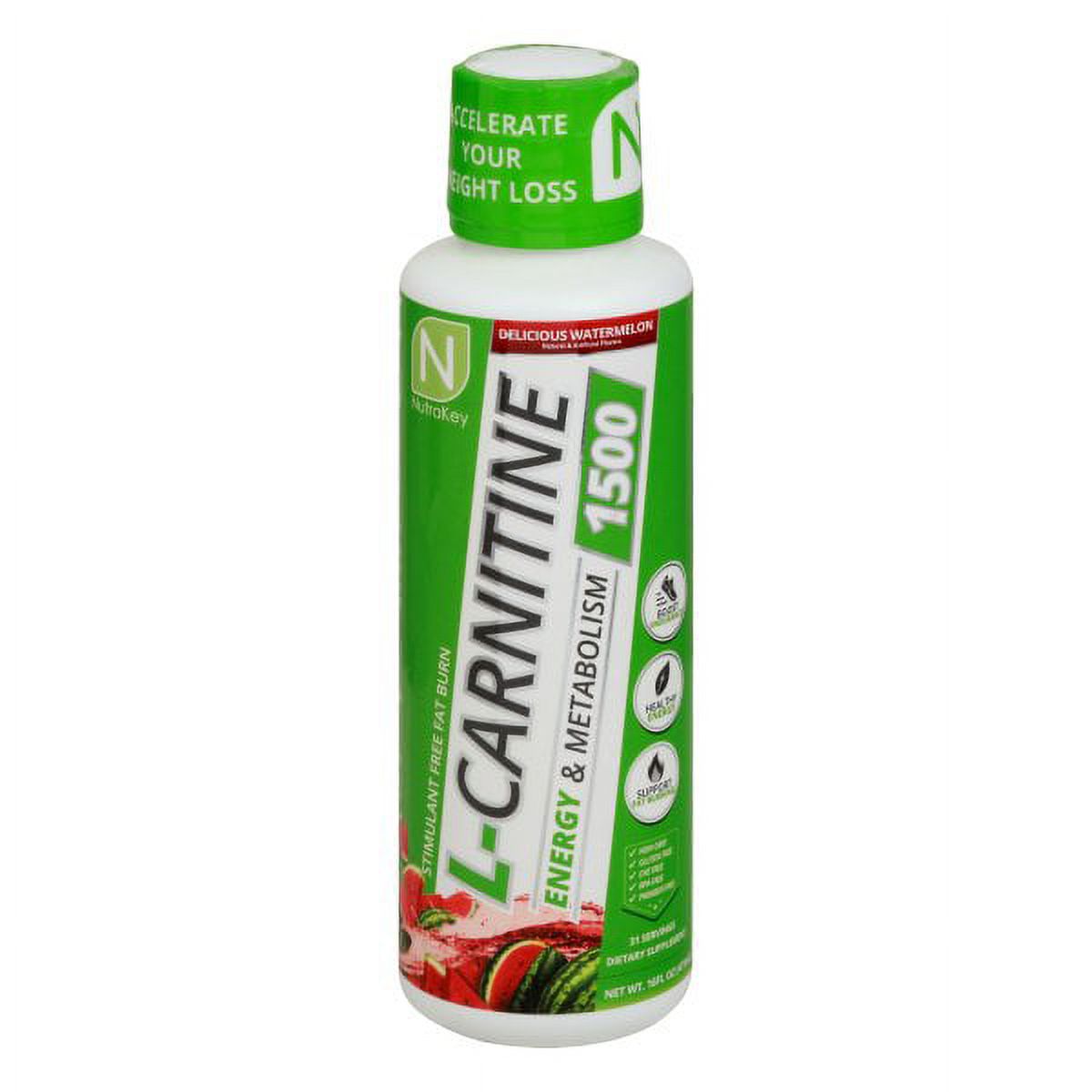 NutraKey LCarnitine Delicious Watermelon 1500 mg. 16 oz.