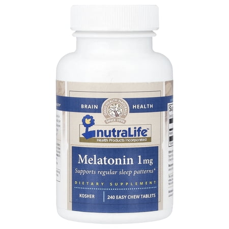 NutraLife Melatonin, 1 mg, 240 Easy Chew Tablets