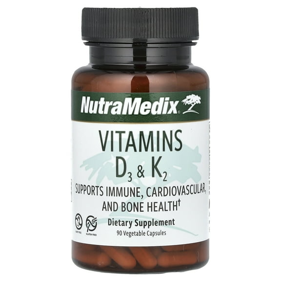 NutraMedix Vitamins D3 & K2, 90 Vegetable Capsules