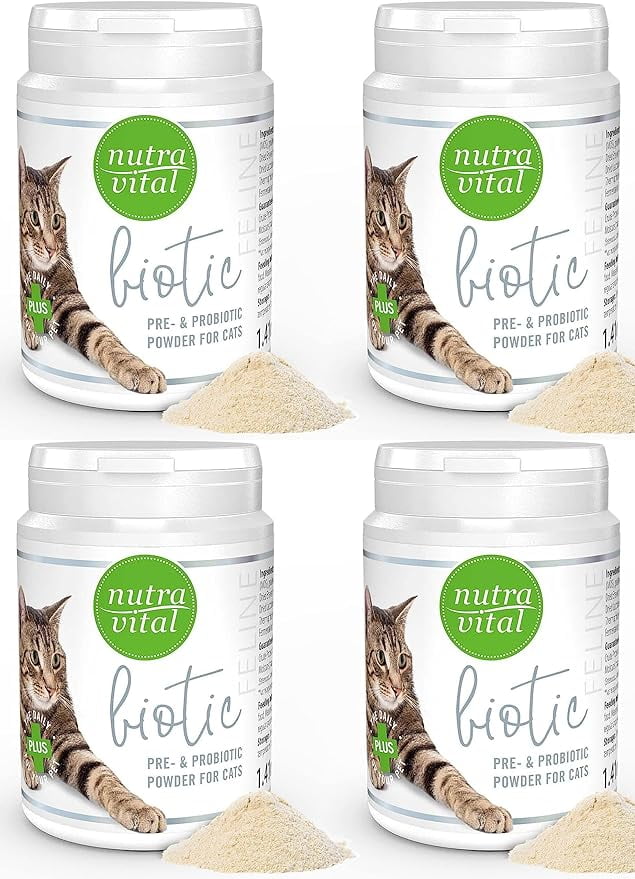 NutraVital 4 Biotic Cat Prebiotic Probiotic Powder for Cats 4 40g Cans 160g Walmart