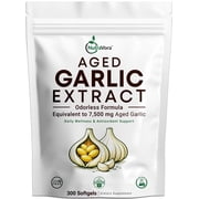 NutraVora Odorless Aged Garlic Extract Dietary Supplement for Daily Wellness, 300 Softgels