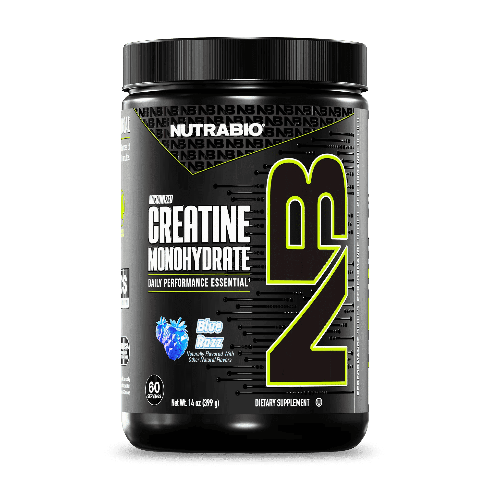 NutraBio Pure Creatine Monohydrate Powder Supplement, Blue Razz, (300 g) - Supports Bulk Muscle Energy, Recovery, and Strength - HPLC Tested Pure Grade Creatine Powder Supplement for Men and Women