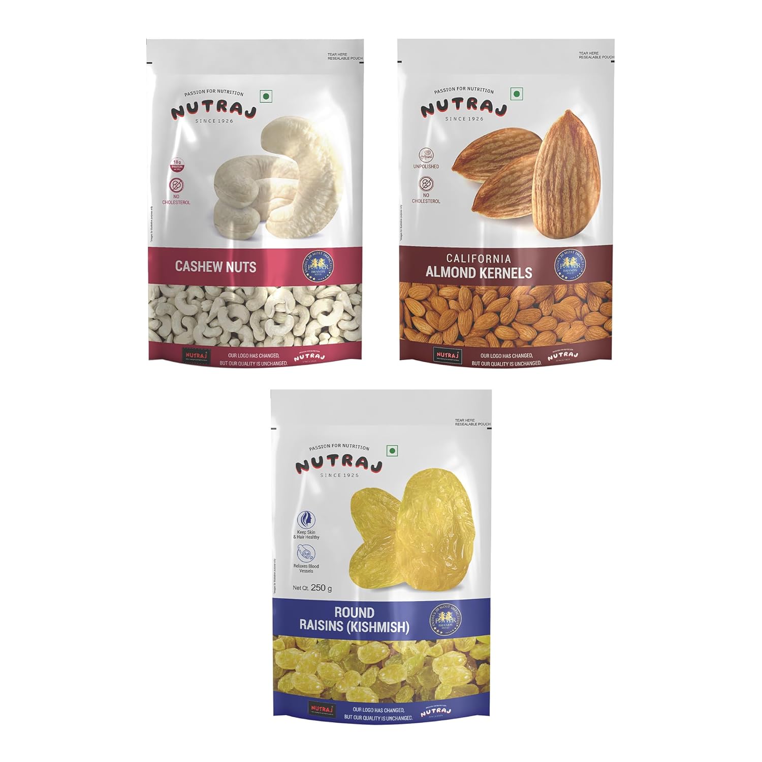 Nutraj Mixed Nuts & Dry Fruits Pack 750gm, (Almonds, Cashews & Raisins ...