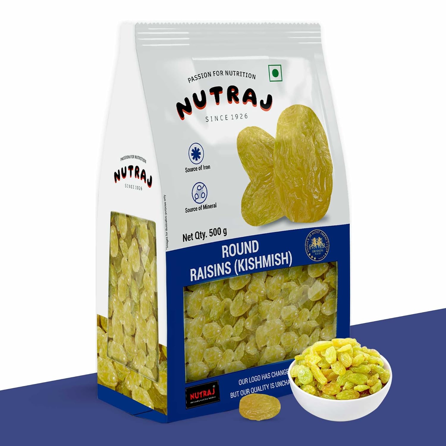 Nutraj Raisins (Round) 500gm, 17.6 Ounce | Kishmish | Rich In Iron ...