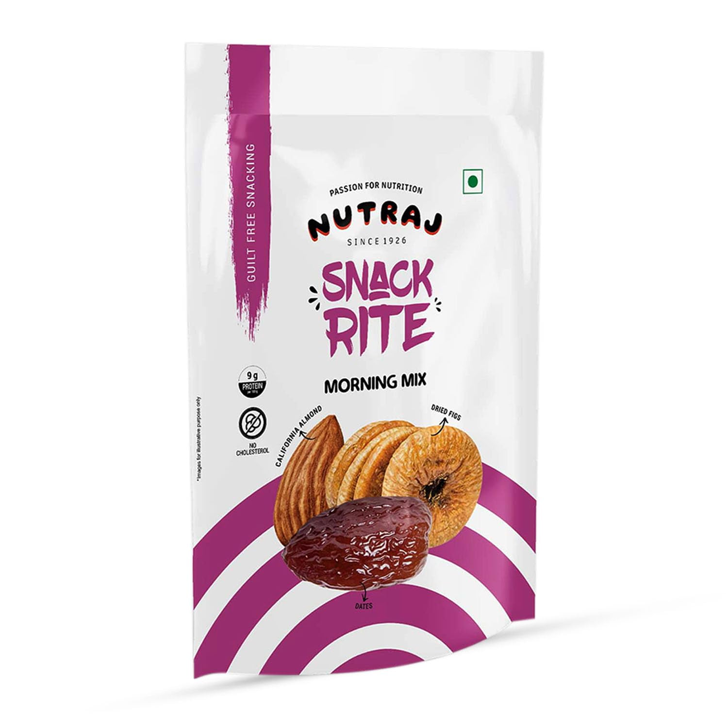 Nutraj Snack Rite Morning Mix 150gm, 5.2 Ounce (Almond Kernels, Fig & Dates) | Dried Fruits | Mixes Nuts | Any Time Snack | Trail Mixes