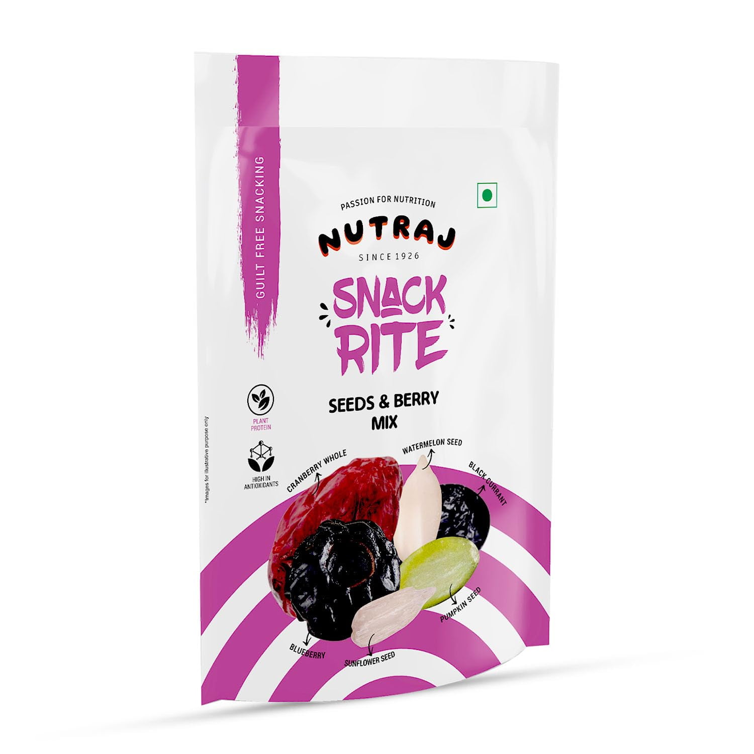 Nutraj Snack Rite Seeds & Berry Mix 150gm, 5.2 Ounce | Trail Mix | Mixed Seeds For Eating | Healthy Snacks For Weight Loss