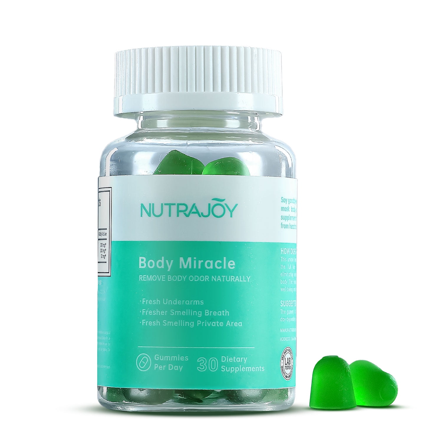Nutrajoy Chlorofresh Chlorophyll Concentrate, Supports Detox Pathways*, Chlorophyllin Copper Complex, Supports Healthy Skin*, Internal Deodorant*, 30 Gummies