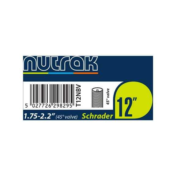Nutrak 12 x 1.75 - 2.125 inch Schrader Inner Tube with 45 Degree Bent Valve